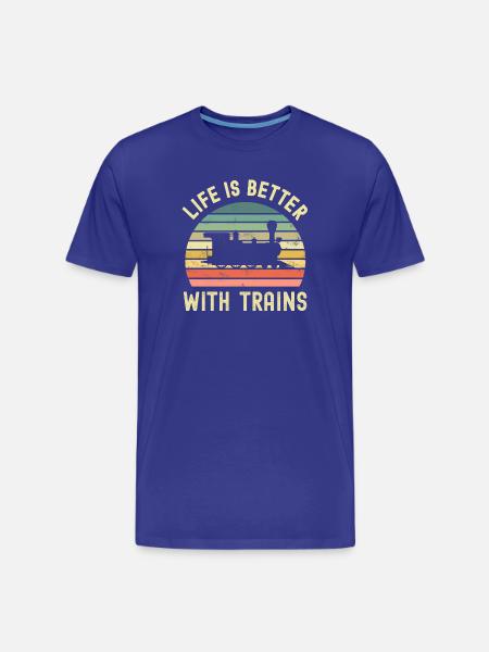 Eisenbahn Lokomotive Zug - Männer Premium Bio T-Shirt - Königsblau