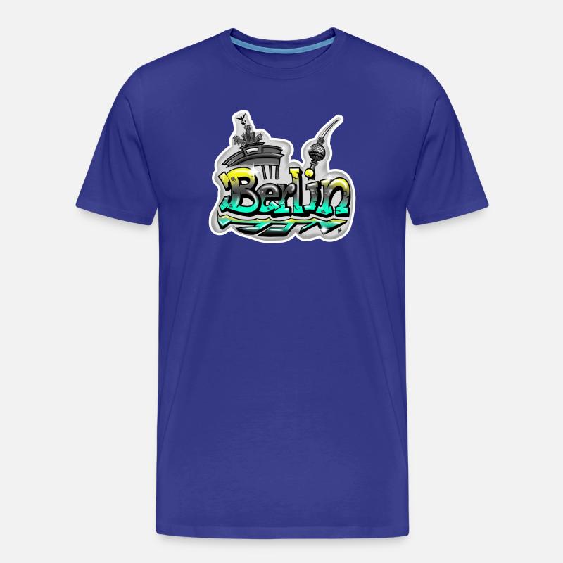 Berlin Schriftzug Graffiti - Männer Premium Bio T-Shirt - Königsblau