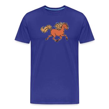 Cheval de galop Amour Chevaux islandais Cheval Fous Chevaux - T-shirt bio Premium Homme - bleu roi - Devant - Damien (186cm)