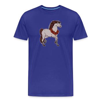 Amour des chevaux Chevaux Chevaux islandais Fan de chevaux - T-shirt bio Premium Homme - bleu roi - Devant - Damien (186cm)