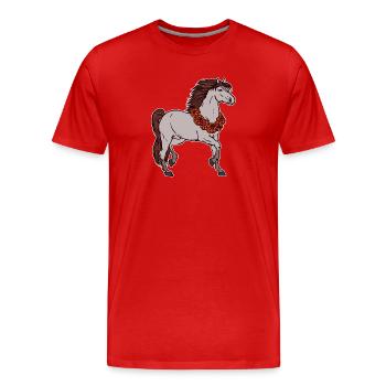 Horse love Horses Icelandic horses Horse fan - Men's Premium Organic T-Shirt - red - Front - Damien (186cm)