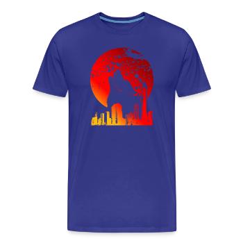 BLUTRAUCH | ROTE VOLLMOND-GESCHENKE - Männer Premium Bio T-Shirt - Königsblau - Vorne - Damien (186cm)