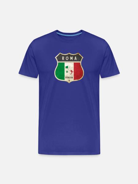 Rom Italien Våbenskjold Flag Design - Herre Premium T-shirt økologisk - kongeblå
