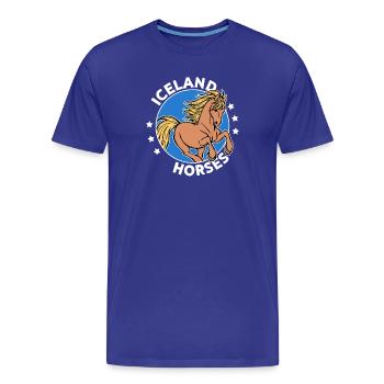 Chevaux islandais Poneys islandais Poney Déclaration Chevaux - T-shirt bio Premium Homme - bleu roi - Devant - Damien (186cm)