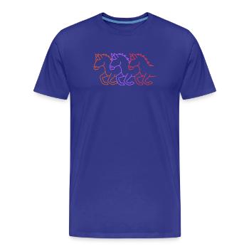 Chevaux Galop Chevaux islandais Mare Trot Équitation - T-shirt bio Premium Homme - bleu roi - Devant - Damien (186cm)