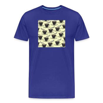 tolle küchenmuster, kaffeetassenmuster - Männer Premium Bio T-Shirt - Königsblau - Vorne - Damien (186cm)