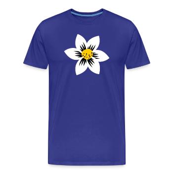 Flower power - Men's Premium Organic T-Shirt - royal blue - Front - Damien (186cm)