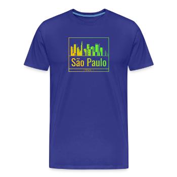 São Paulo Skyline im Neongradient - Männer Premium Bio T-Shirt - Königsblau - Vorne - Damien (186cm)