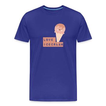 Schattige IJsje met Hartjes Schrift - Men's Premium Organic T-Shirt - royal blue - Front - Damien (186cm)