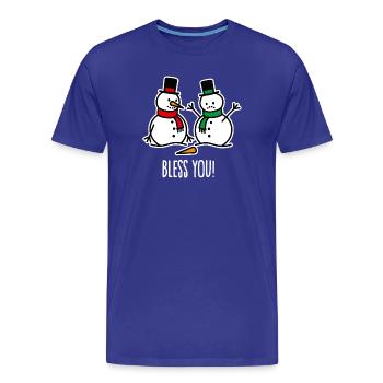 Gesundheit lustige Schneemann Cartoon Weihnachten - Männer Premium Bio T-Shirt - Königsblau - Vorne - Damien (186cm)