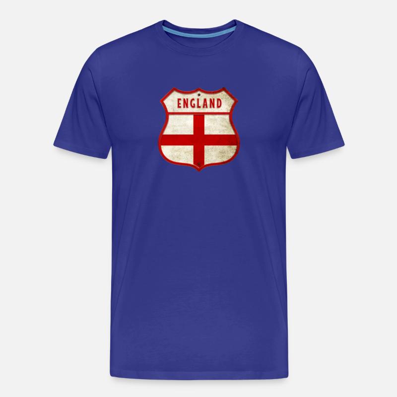 England Flaggen Wappen - Männer Premium Bio T-Shirt - Königsblau