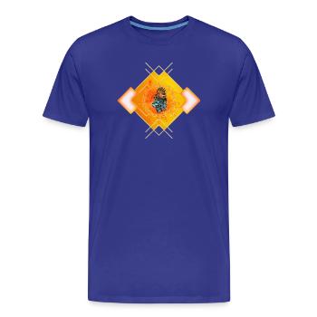 Oiseau génial et chat de fantaisie - T-shirt bio Premium Homme - bleu roi - Devant - Damien (186cm)