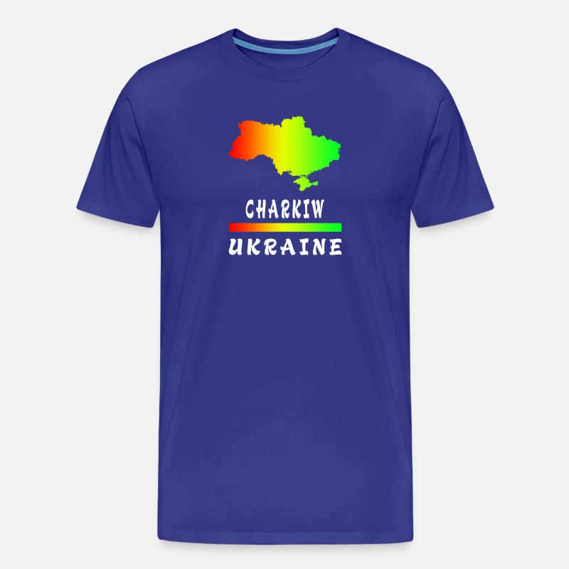 Charkiw Ukraine Regenbogen Design - Männer Premium Bio T-Shirt - Königsblau