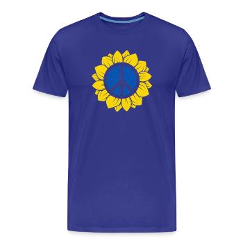 Tournesol ukrainien avec signe de paix. - T-shirt bio Premium Homme - bleu roi - Devant - Damien (186cm)