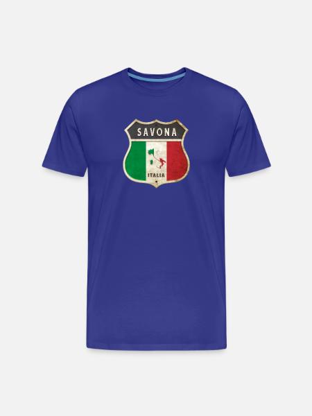 Savone Italie Armoiries Drapeaux Design - T-shirt bio Premium Homme - bleu roi