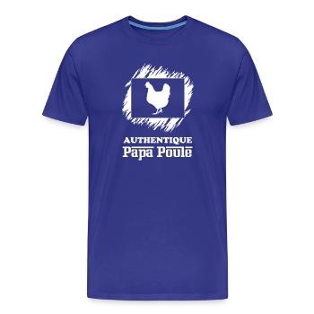 Authentique papa poule 2 - T-shirt bio Premium Homme - bleu roi - Devant - Damien (186cm)