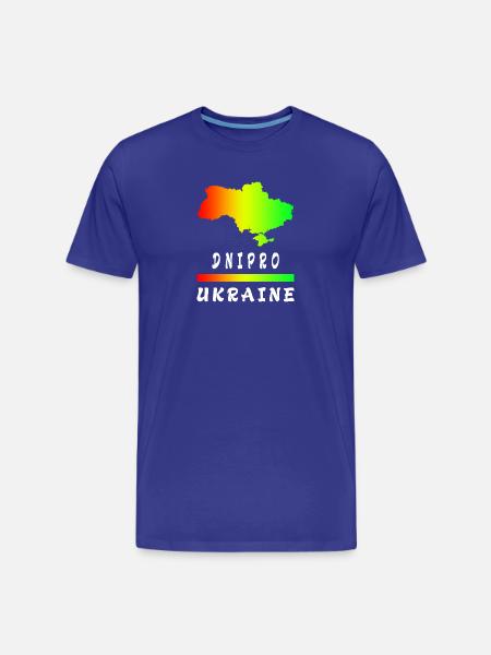 Dnipro Ukraine rainbow design - Men's Premium Organic T-Shirt - royal blue