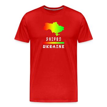 Dnipro Ukraine rainbow design - Men's Premium Organic T-Shirt - red - Front - Damien (186cm)