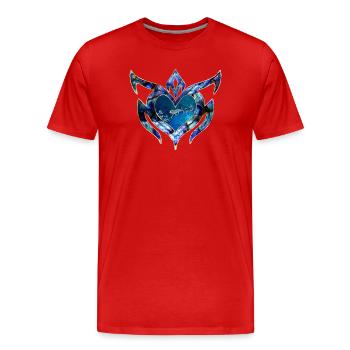 Elegantes Blumendesign - Männer Premium Bio T-Shirt - Rot - Vorne - Damien (186cm)