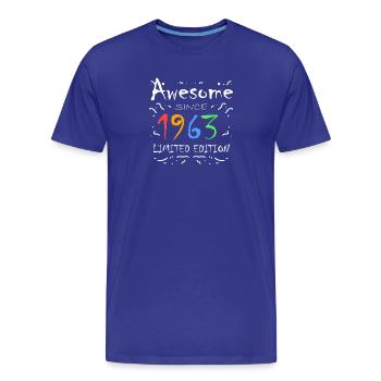 1963 - Männer Premium Bio T-Shirt - Königsblau - Vorne - Damien (186cm)