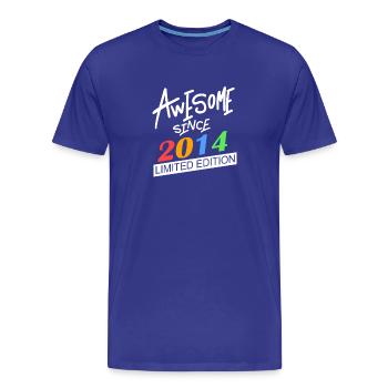 2014 - Jahrgang 2014 - Fantastisch seit 2014 - Männer Premium Bio T-Shirt - Königsblau - Vorne - Damien (186cm)