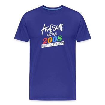 2008 - Millésime 2008 - Fantastique depuis 2008 - T-shirt bio Premium Homme - bleu roi - Devant - Damien (186cm)