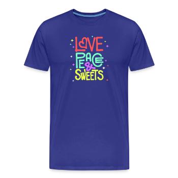 Sweets Statement Dessert avec une dent sucrée - T-shirt bio Premium Homme - bleu roi - Devant - Damien (186cm)