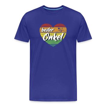 bester Onkel Geschenk Herz retro vintage - Männer Premium Bio T-Shirt - Königsblau - Vorne - Damien (186cm)