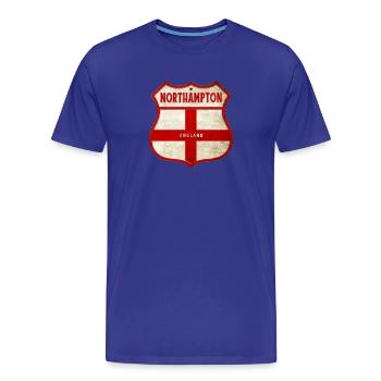 Northampton England Wappen - Männer Premium Bio T-Shirt - Königsblau - Vorne - Damien (186cm)