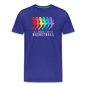 All Roads Lead To Basketball - T-shirt bio Premium Homme - bleu roi - Devant - Damien (186cm)