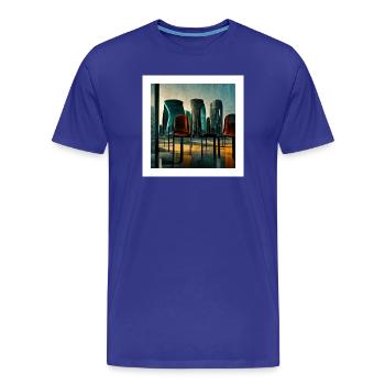 futuristische Stadtszene - Poster - Männer Premium Bio T-Shirt - Königsblau - Vorne - Damien (186cm)
