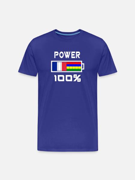 Mauritius and France feed 100% - Men's Premium Organic T-Shirt - royal blue