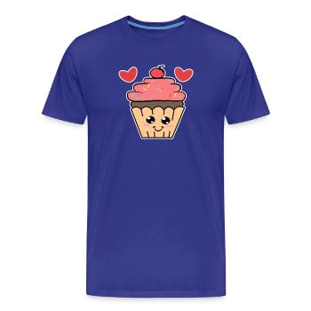 Cupcake Herz Lecker Naschen Süßigkeiten Kalorien - Männer Premium Bio T-Shirt - Königsblau - Vorne - Damien (186cm)