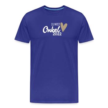 Onkel 2022 - Onkel werden - Du wirst Onkel - Männer Premium Bio T-Shirt - Königsblau - Vorne - Damien (186cm)