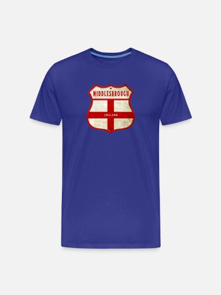 Middlesbrough England coat of arms - Men's Premium Organic T-Shirt - royal blue