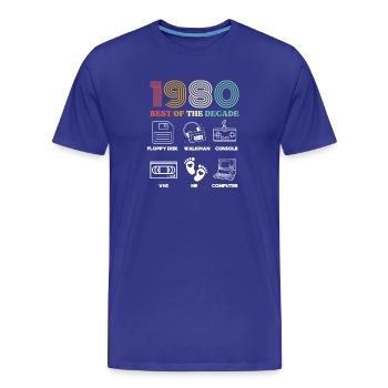 Das Beste des Jahrzehnts 1980 - Geburtstagshumor - Männer Premium Bio T-Shirt - Königsblau - Vorne - Damien (186cm)