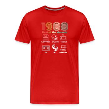 Best of the Decade 1988 - Geburtstagshumor - Männer Premium Bio T-Shirt - Rot - Vorne - Damien (186cm)