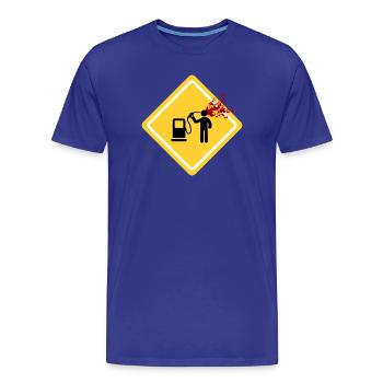 Danger: Station d’essence - T-shirt bio Premium Homme - bleu roi - Devant - Damien (186cm)