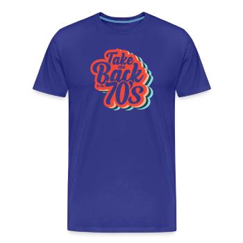 Nimm mich zurück in die 70er Jahre - Männer Premium Bio T-Shirt - Königsblau - Vorne - Damien (186cm)