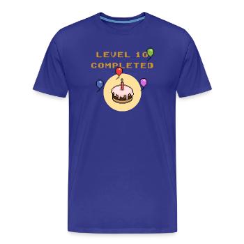 Anniversaire Level 10 - T-shirt bio Premium Homme - bleu roi - Devant - Damien (186cm)