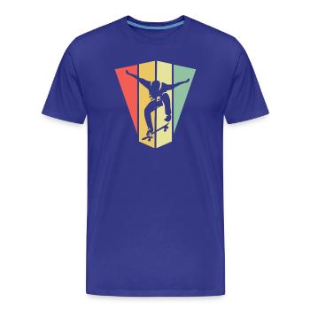 skate skateboarding symbol retro vintage Olli icon - Männer Premium Bio T-Shirt - Königsblau - Vorne - Damien (186cm)