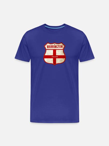 Warrington England coat of arms - Men's Premium Organic T-Shirt - royal blue