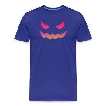 Halloween Kürbis Design Gesicht Verkleidungen - Männer Premium Bio T-Shirt - Königsblau - Vorne - Damien (186cm)
