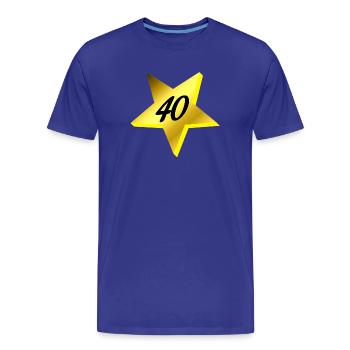 was schenken, 40 sternmotiv - Männer Premium Bio T-Shirt - Königsblau - Vorne - Damien (186cm)