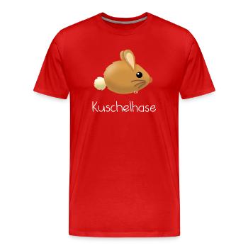 Kuschelhase - Männer Premium Bio T-Shirt - Rot - Vorne - Damien (186cm)