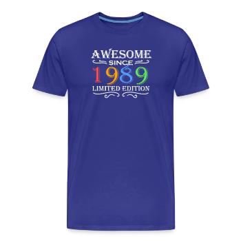 1989 - Jahrgang 1989 - Männer Premium Bio T-Shirt - Königsblau - Vorne - Damien (186cm)