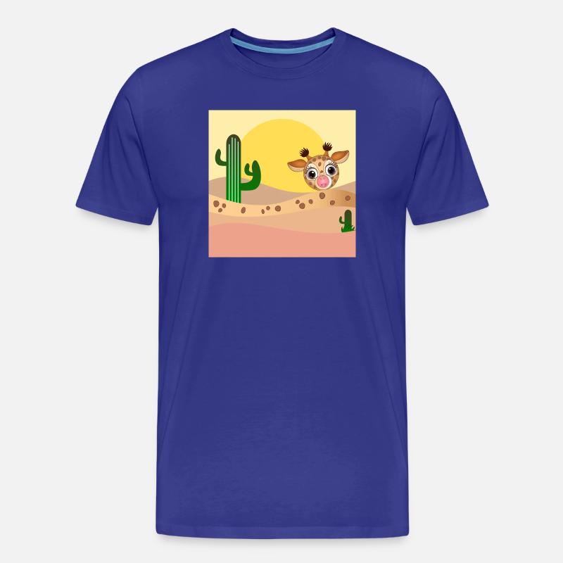 GIRAFFE TIERILLUSTRATION - WÜSTE - Männer Premium Bio T-Shirt - Königsblau