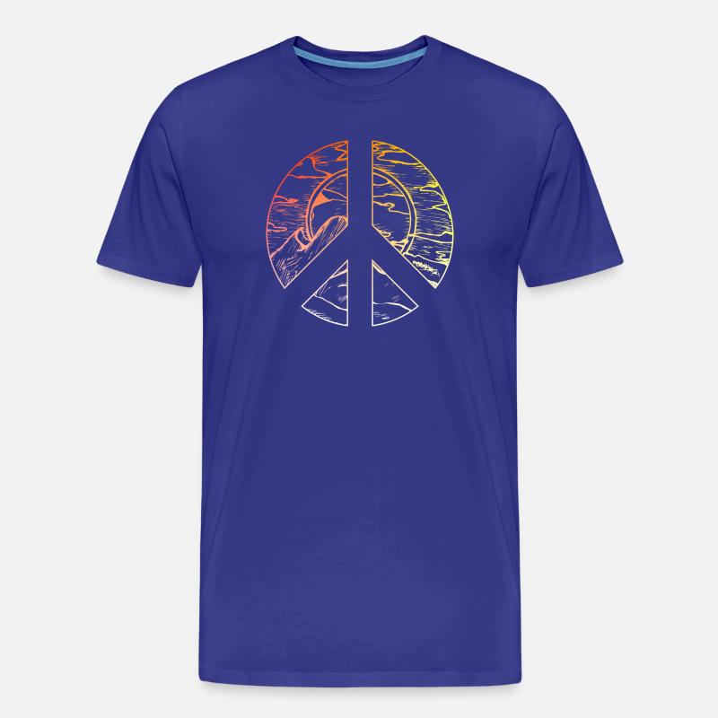 Friedenszeichen Peace Design - Männer Premium Bio T-Shirt - Königsblau