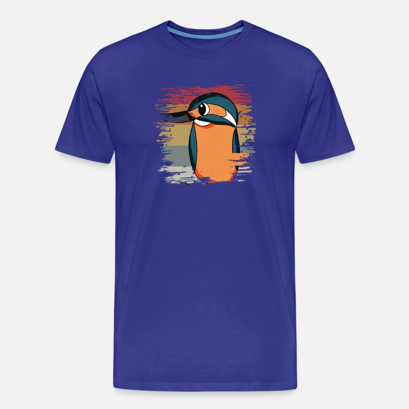 Eisvogel Blauer Vogel Retro - Männer Premium Bio T-Shirt - Königsblau