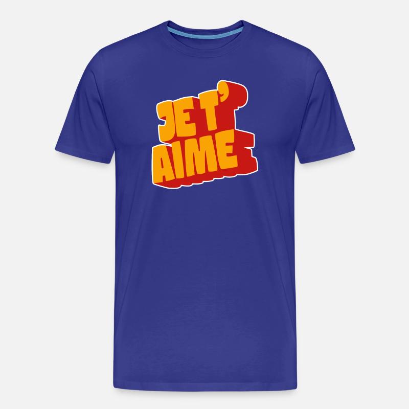 Je t'aime - Männer Premium Bio T-Shirt - Königsblau